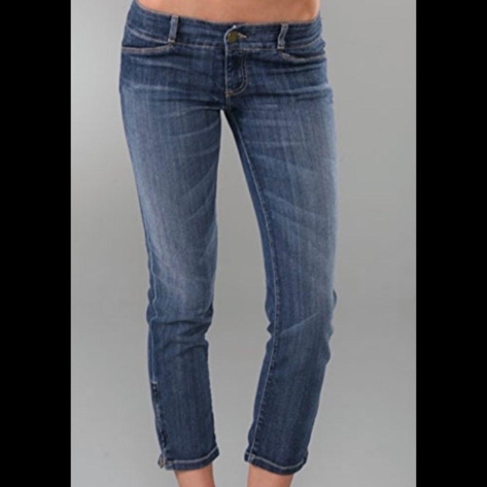 Current Elliott The Cropped Zip Jeans Size 25